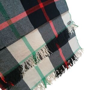 Vintage MCM 40's The Californian Robette Blanket Wool Tartan Plaid Steamer Style